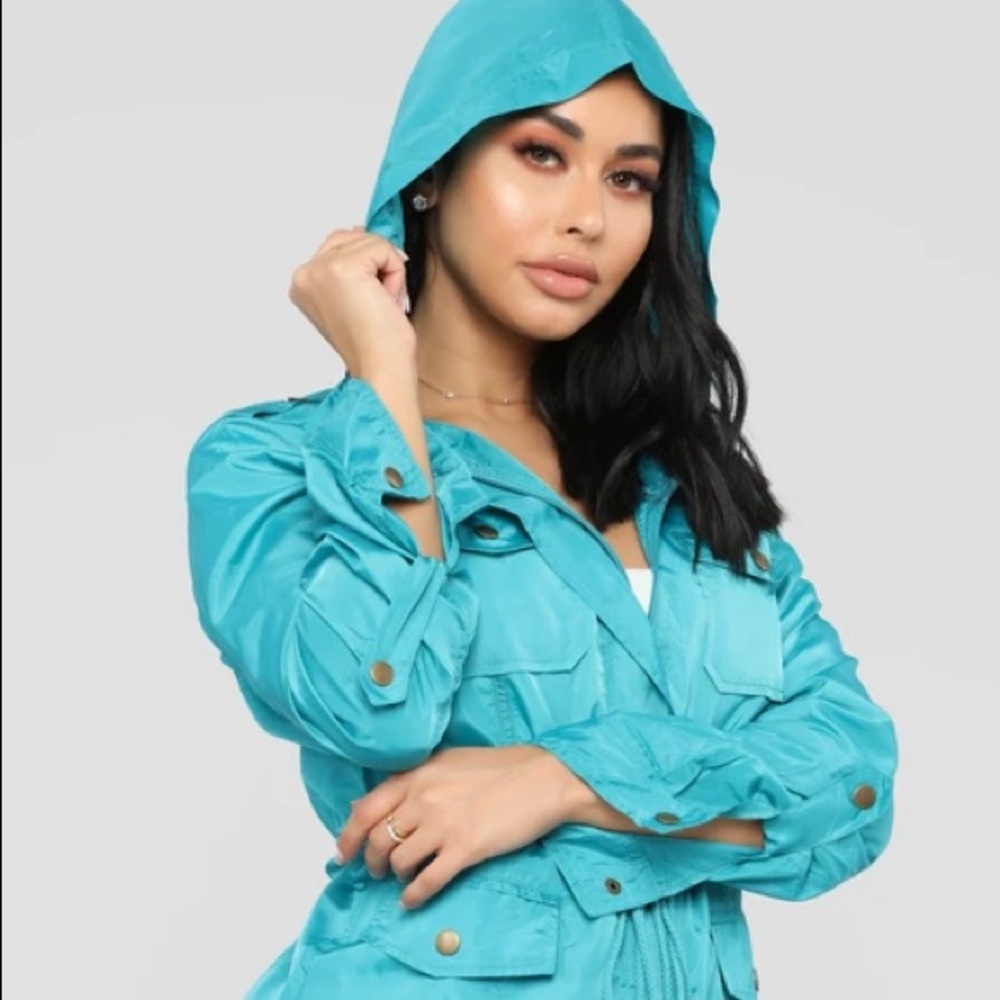 NWT Fashion Nova Next Level Anorak Jacket, Blue
